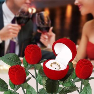 1tk sametist roosi sõrmusekarp | ROSABOX