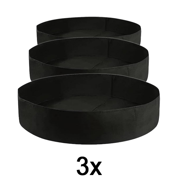 3x Tekstiilist kõrgendatud peenar – 90 x 30 cm, hingav vilt | PLANTIE