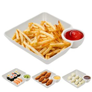 Ruutukujulised suupistete dipitaldrikud (4 tk) | DIPLUXA